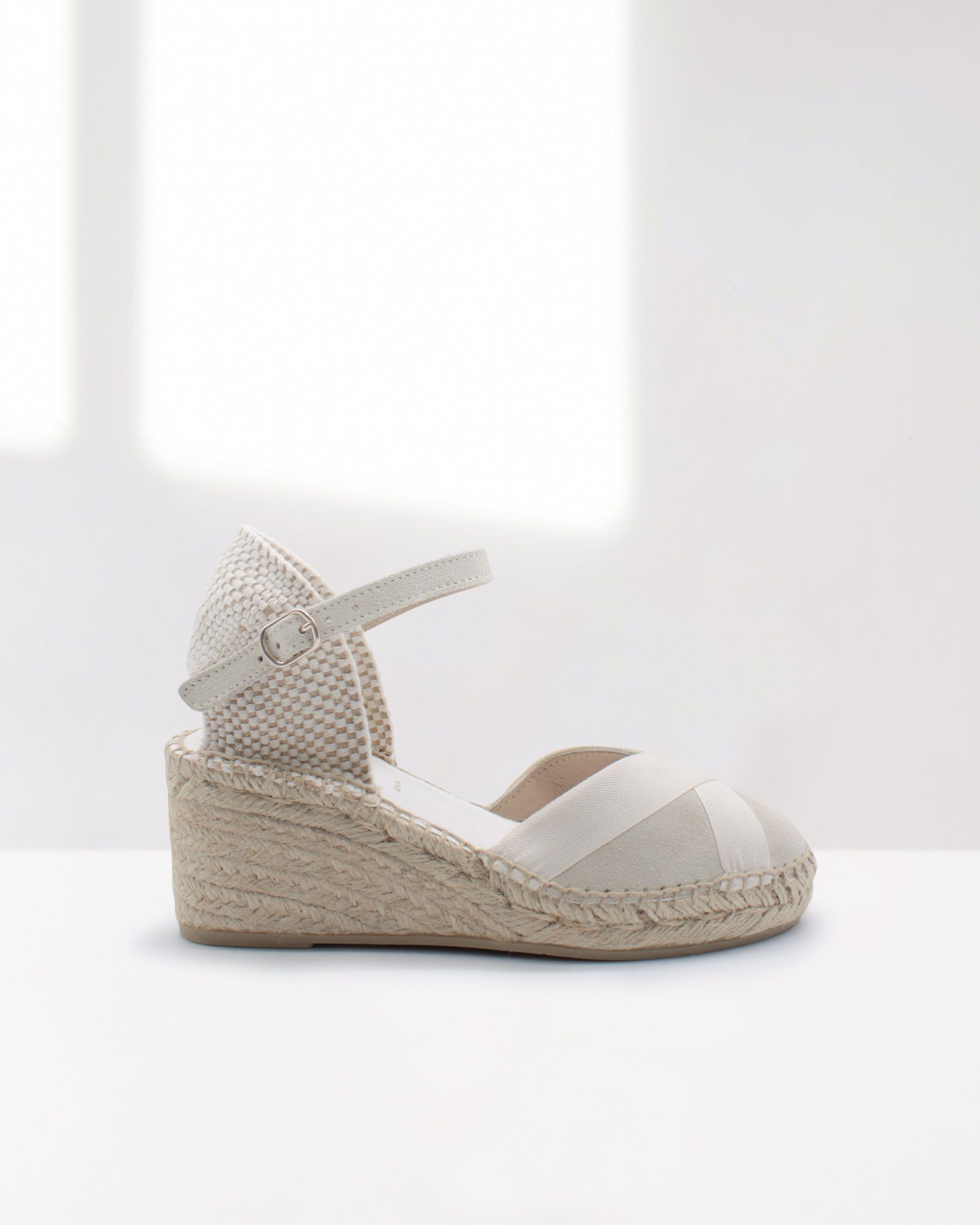 Alpargatas Esparto Bianche Piatte - Made In Spain - Donna Taglia 42