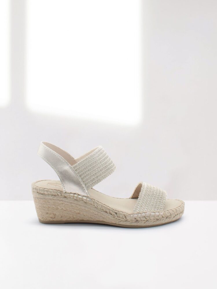 gold espadrilles with wedge woman