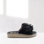 black women's flat sandal