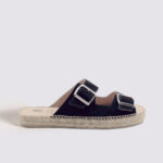 men's espadrilles in navy blue with buckle fasteners