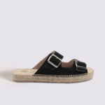 men's espadrilles in black with buckle fasteners