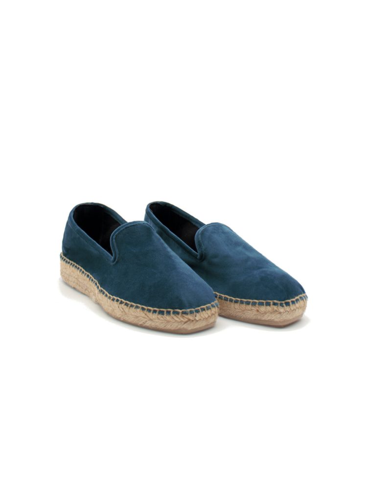 women’s cobalt velvet ballerina flats