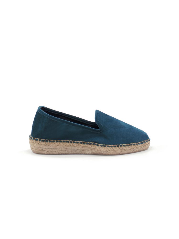 women’s cobalt velvet ballerina flats