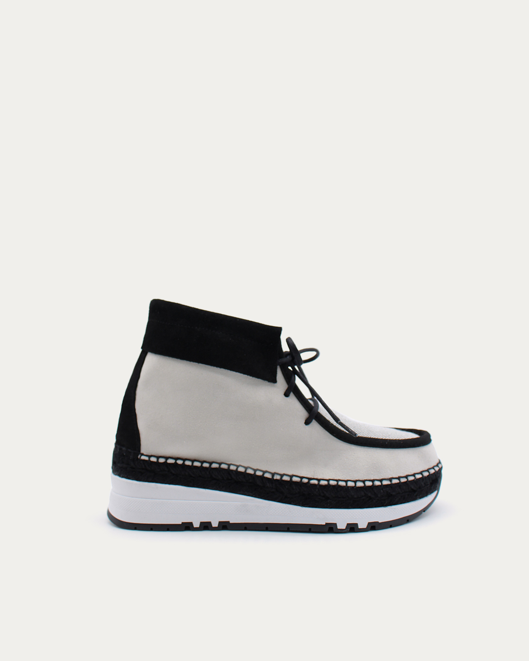 BOTIN CON CORDON BICOLOR GRIS