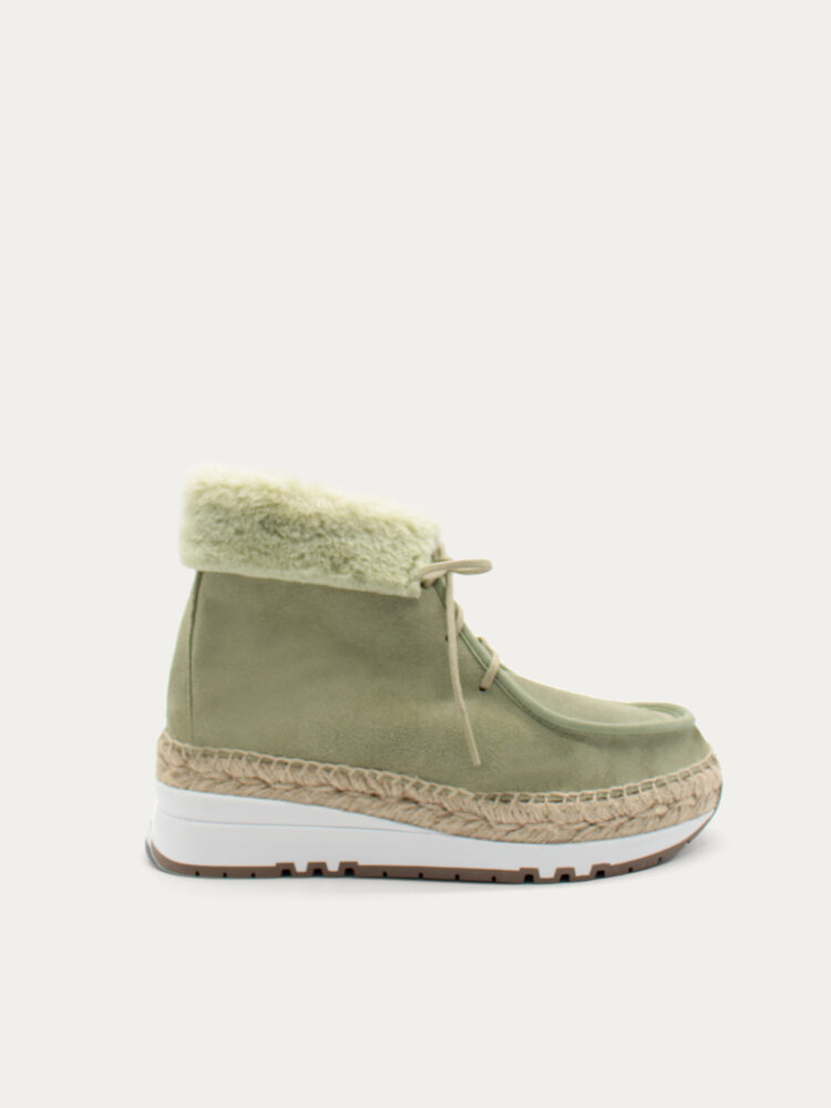 botin verde mujer