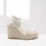 Women's wedge espadrille in ecru