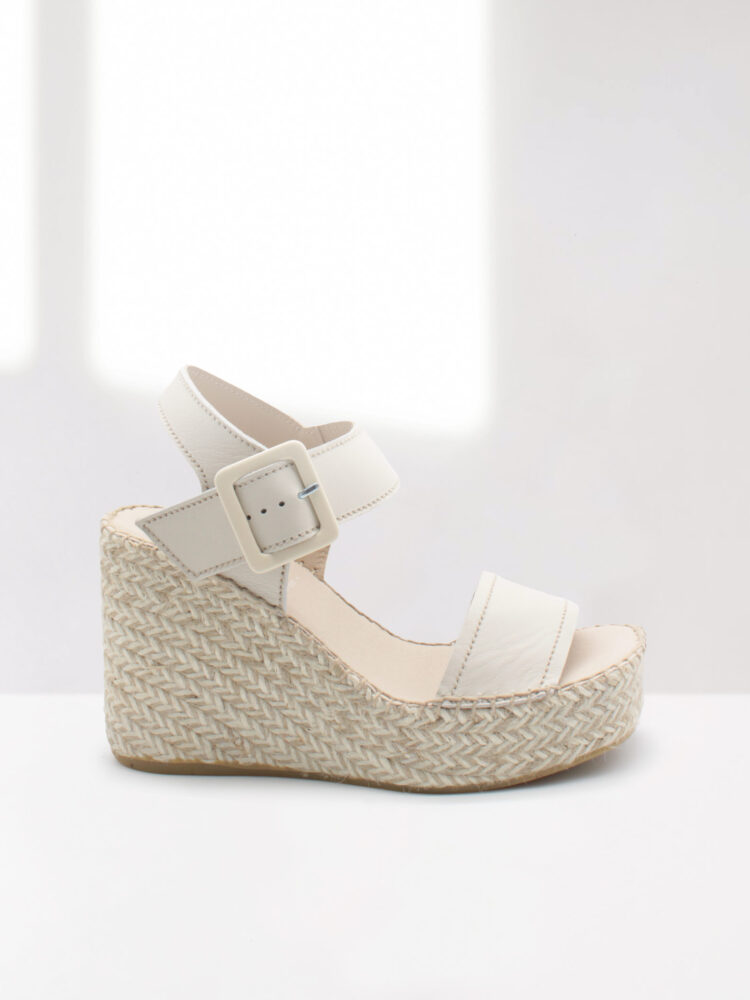 Women's wedge espadrille in ecru
