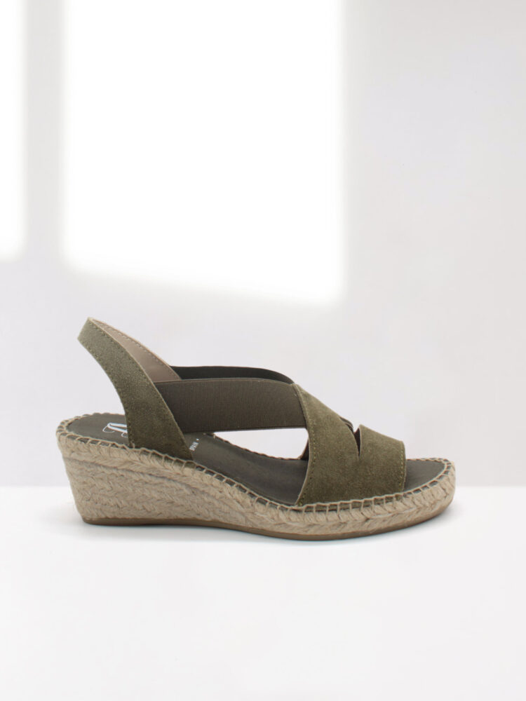 alpargata de cuña kaki